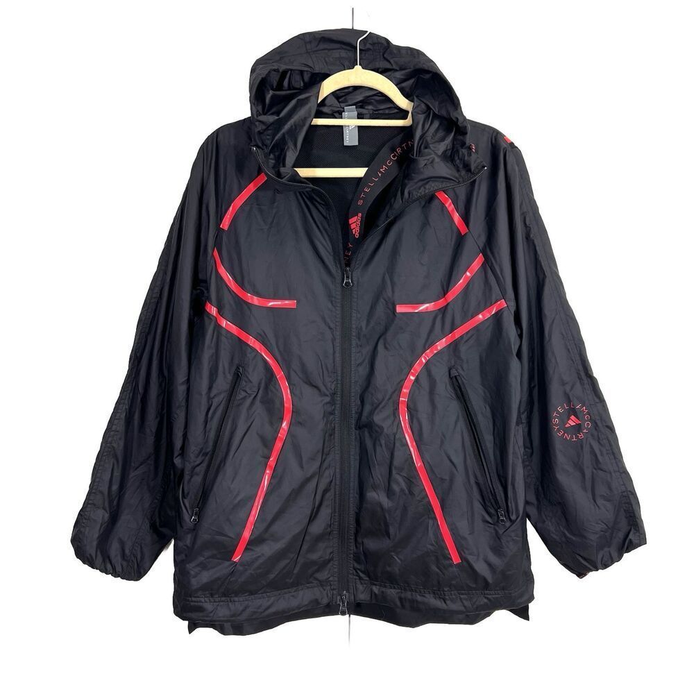 Stella McCartney Adidas Jacket Women’s XS Black‎ Windbreaker Hooded Packable